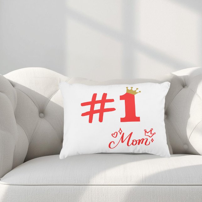 Almofada Decorativa #1 Mom Love Personalized Accent Pillow (Criador carregado)