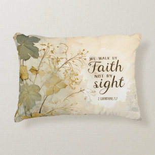 Almofada Decorativa 2 Corinthians 5:7 Caminhamos por Faith Bíblia Vers