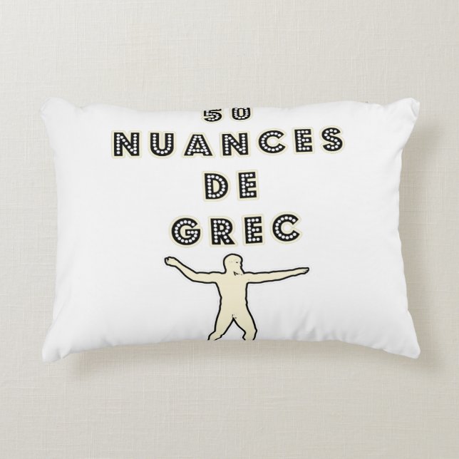 Almofada Decorativa 50 MATIZES de GREGO - Jogos de Palavras - François (Frente)