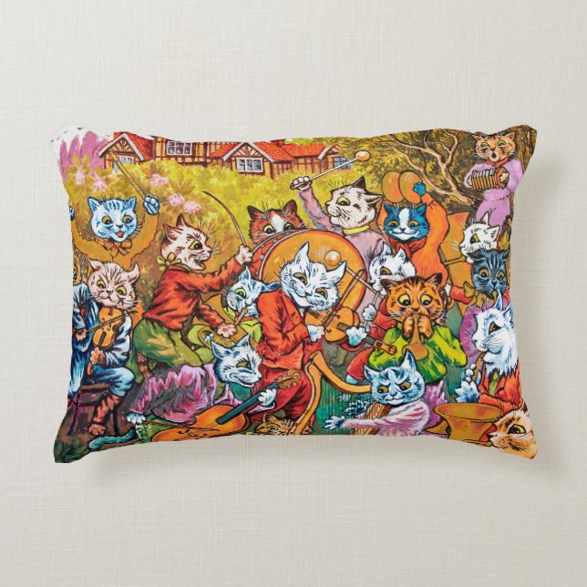 Almofada Decorativa A Banda joga, Louis Wain (Frente)