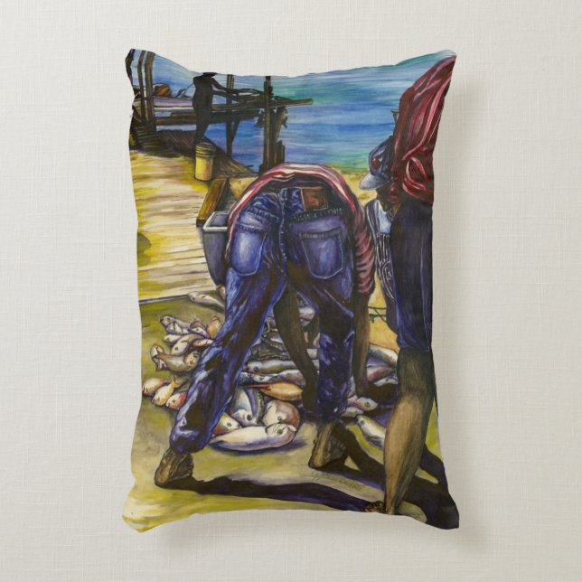 Almofada Decorativa A Captura da Manhã, Ilha Harbor (Frente(Vertical))