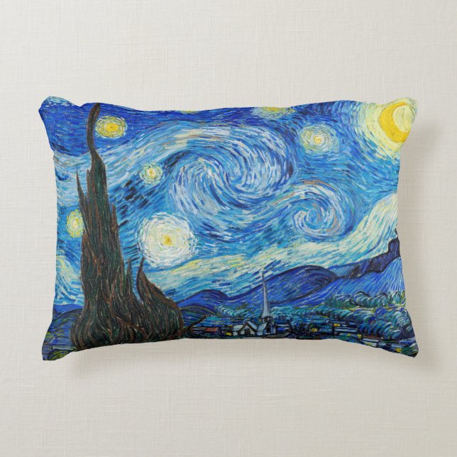 Almofada Decorativa A Noite Estrelada | Van Gogh | (Frente)