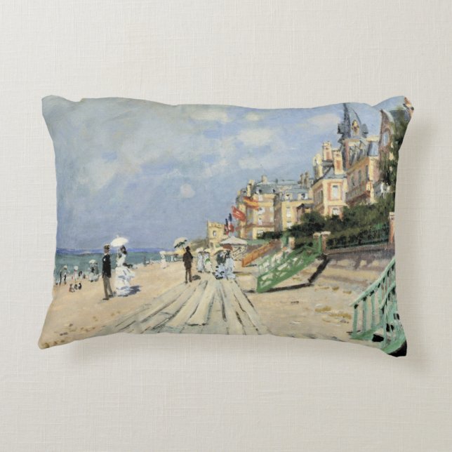 Almofada Decorativa A Passarela em Trouville por Claude Monet (Verso)