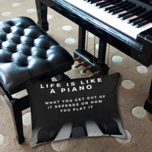 Almofada Decorativa A vida é como um Piano Inspiracional