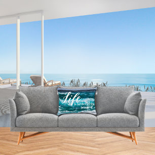 Almofada Decorativa A vida é melhor na praia Férias das Ondas do Ocean