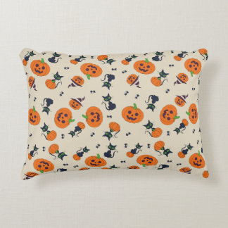 Almofada Decorativa Abanadores de Halloween Fofo & Preto Padrão Fleece