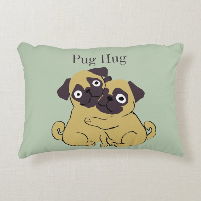 Almofada Decorativa Abraço de pug  (Frente)