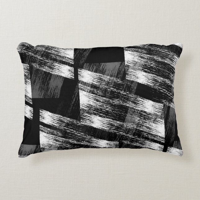 Almofada Decorativa Abstração em preto e branco. (Frente)