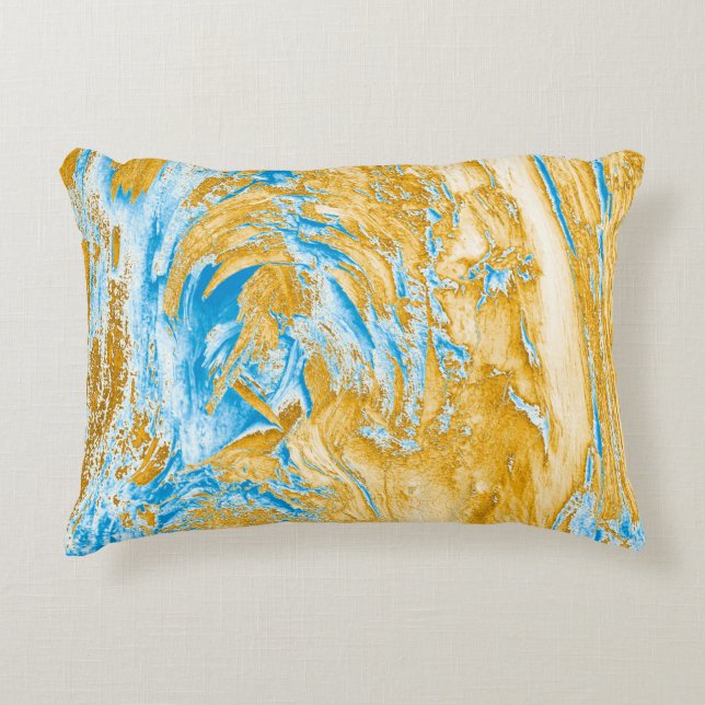 Almofada Decorativa Abstração: imagem em lindas cores, em soft bl (Frente)