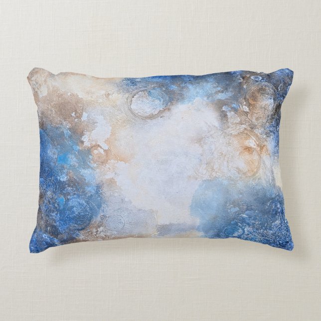 Almofada Decorativa Abstract Blue & Sand Textured Clouds (Frente)