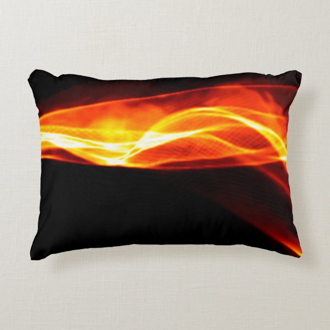 Almofada Decorativa Abstract red smoke Fire over black background. Wav (Frente)