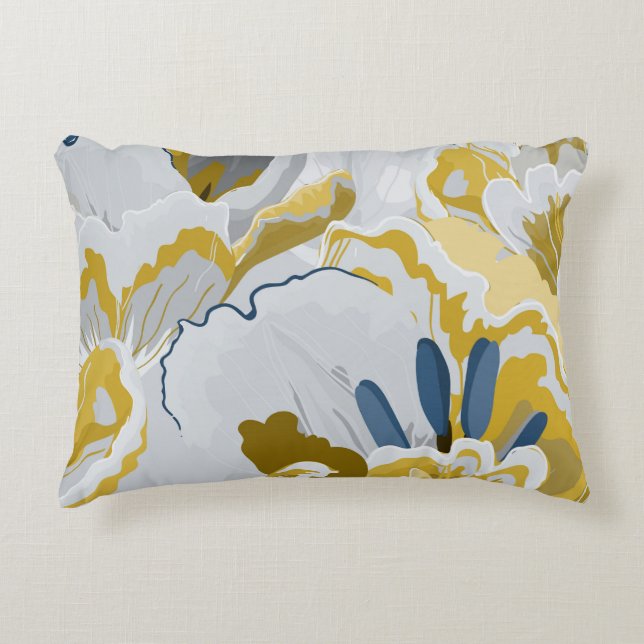 Almofada Decorativa Abstract seamless pattern. Light grey,  yellow,  g (Frente)