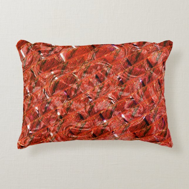 Almofada Decorativa Abstrato claro vermelho com manchas e estilo torto (Frente)