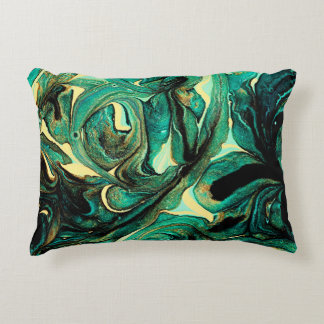 Almofada Decorativa Abstrato de fundo de tintas acrílicas em aquamarin