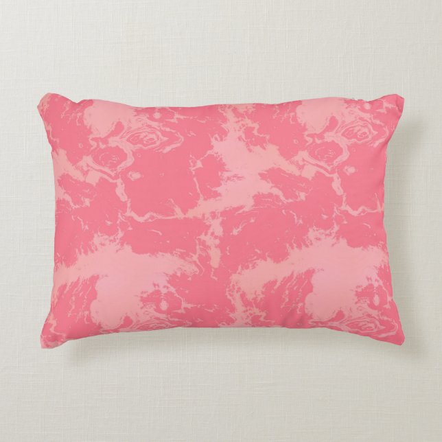 Almofada Decorativa Abstrato de Nuvem Marmoreada Rosa (Frente)