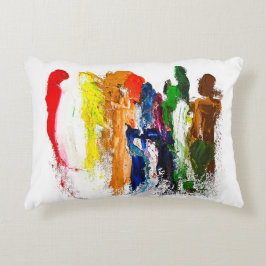 Almofada Decorativa Abstrato Expressão de figuras humanas em movimento