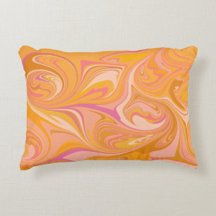 Almofada Decorativa Abstrato Marble Swirl Art em amarelo