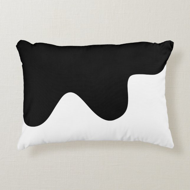 Almofada Decorativa Abstrato mínimo preto e branco moderno (Frente)