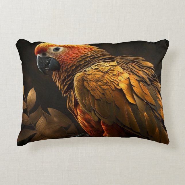 Almofada Decorativa Abstrato Moderno de Nascimento Amarelo e Ouro (Frente)