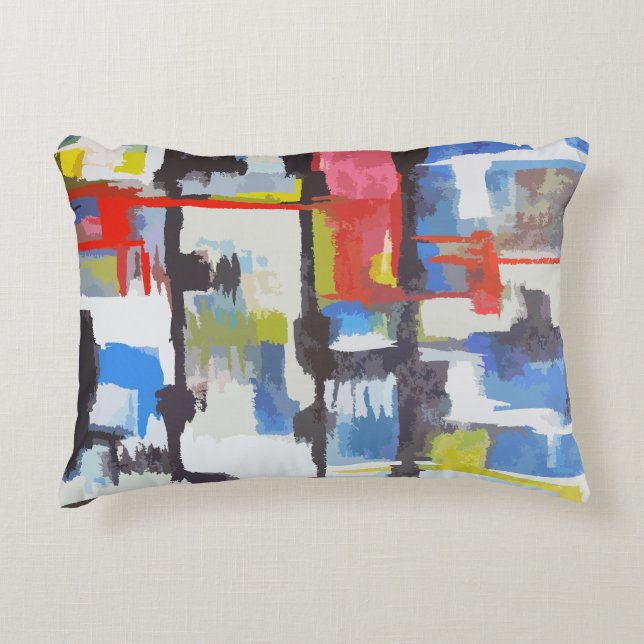 Almofada Decorativa Abstrato multicolorido moderno (Frente)