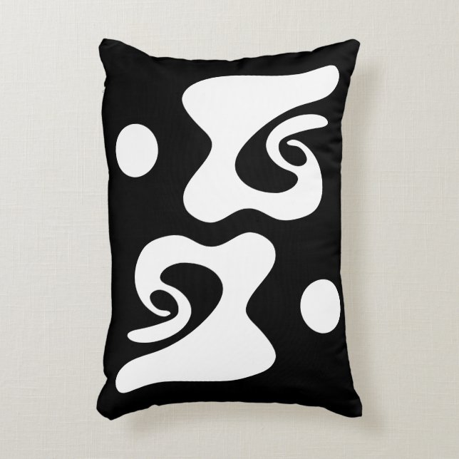 Almofada Decorativa Abstrato preto e branco (Frente(Vertical))