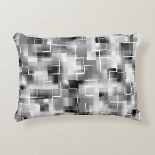 Almofada Decorativa Abstrato preto e Cinza