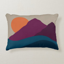 Almofada Decorativa Abstrato Queda Autumn Mountain Landscape Sunset