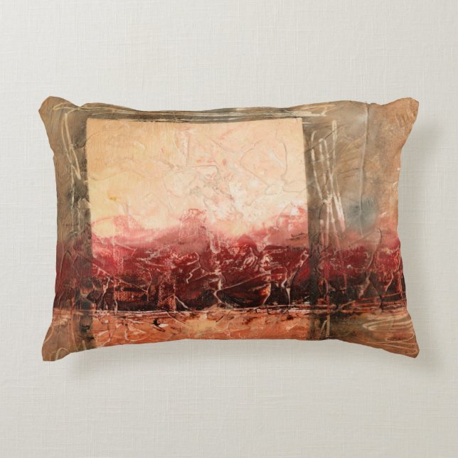 Almofada Decorativa Abstrato Red Landscape (Frente)