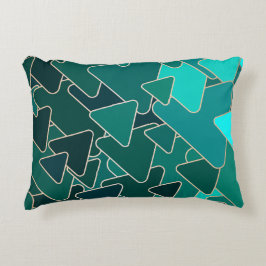 Almofada Decorativa Abstrato Teal Triângulo Geométrico