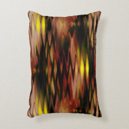 Almofada Decorativa Abstrato zag de forma gradiente castanha a amarela