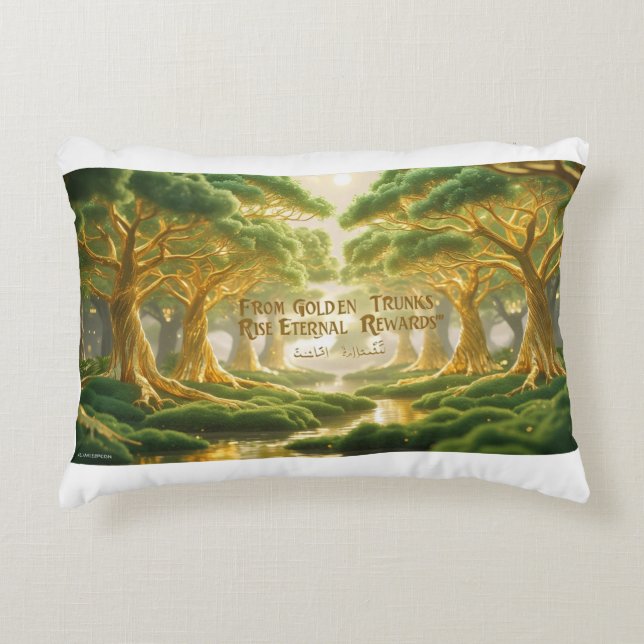 Almofada Decorativa Accent Pillow-Islamic Paradise Tree Accent Pillow (Frente)