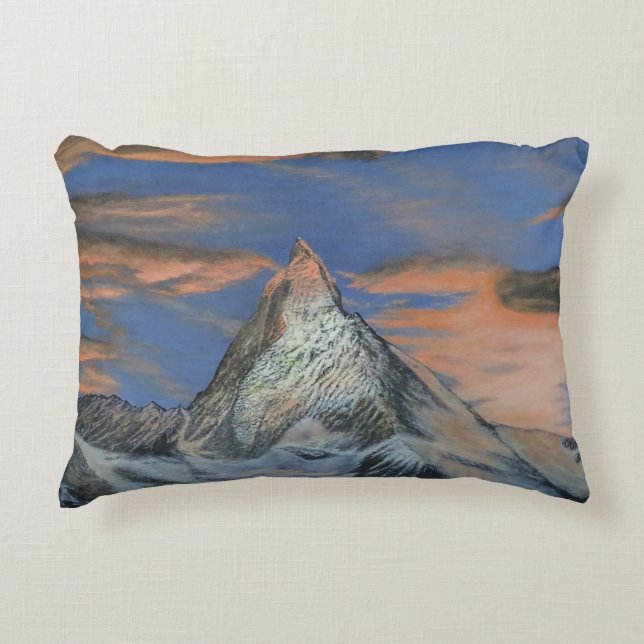 Almofada Decorativa Accent Pillow - "The Matterhorn At Sunset" (Frente)