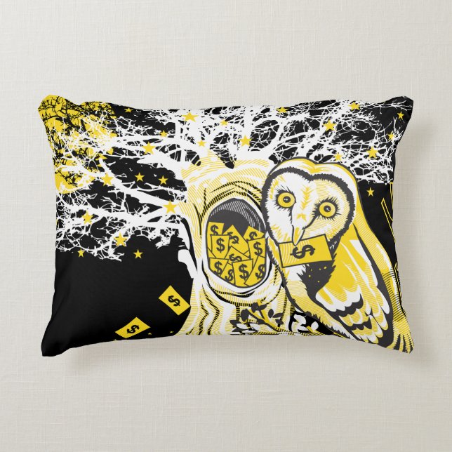 Almofada Decorativa Accent Pillow – Urban Tree Owl & Wealth Surreal  (Frente)