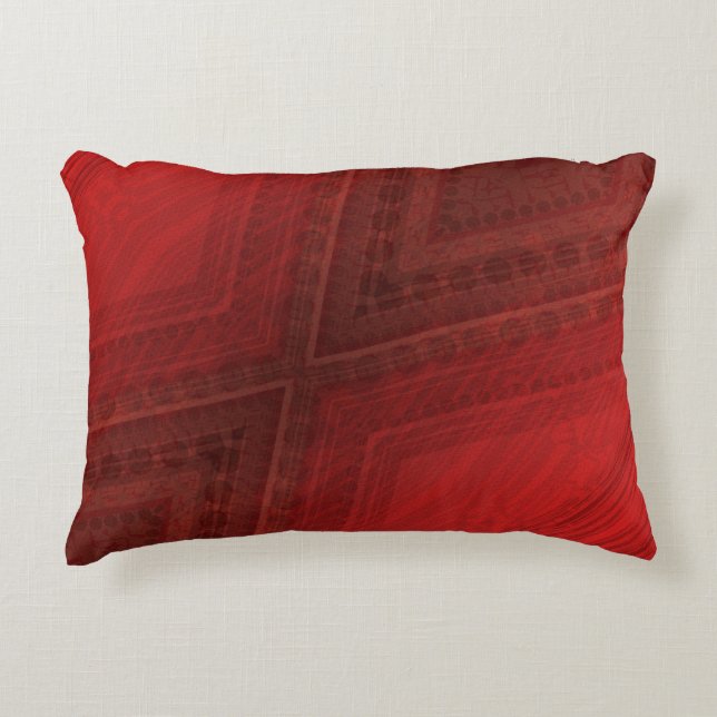 Almofada Decorativa Aceitação | Padrão de Boho Eclético Vermelho (Frente)