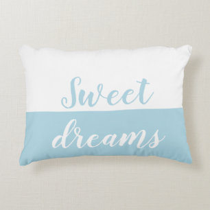 Almofada Decorativa Acento doce dos sonhos, o azul pálido & o branco