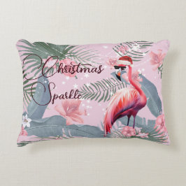 Almofada Decorativa Acessório de Natal Flamingo Tropical
