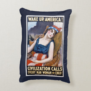 Almofada Decorativa Acorde América! Arte Patriótica Vintage da Liberda