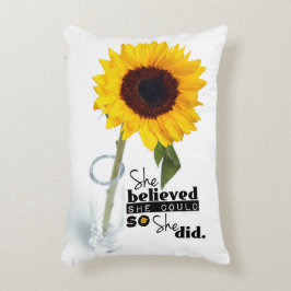 Almofada Decorativa Acreditou que poderia (GIRASSOL) - TRAVESSEIRO