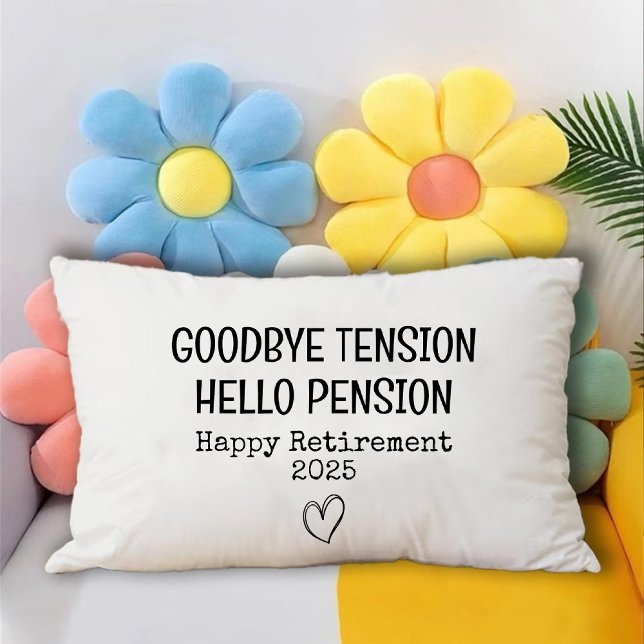 Almofada Decorativa Adeus Tensão Alô Pensão Retirada Farmhouse (Goodbye Tension Hello Pension Retirement Farmhouse Accent Pillow)