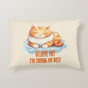 Almofada Decorativa Adorável Laranja Tabby Cat. Estou tentando o meu m
