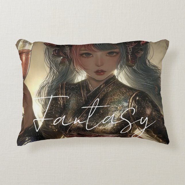 Almofada Decorativa Aesthetic / Dark Fantasy Girl (Frente)