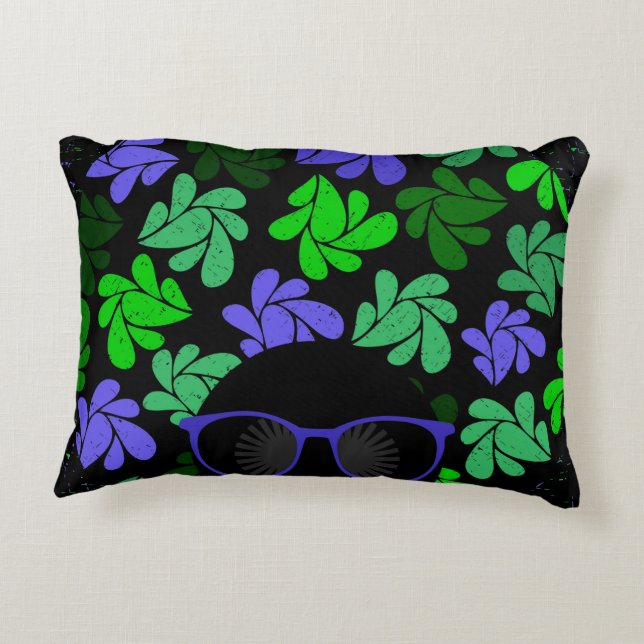 Almofada Decorativa Afro Diva Verde & Azul (Verso)