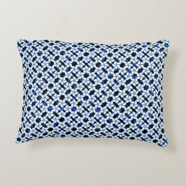 Almofada Decorativa Aguarela escura da telha do azulejo azul de