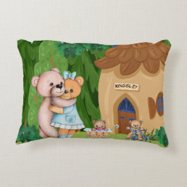 Almofada Decorativa Aldeia de Picnic do Urso de Teddy Personalizada