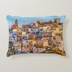 Almofada Decorativa Aldeia grega Ilha de Karpathos Mar Egeu
