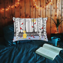 Alegria de inverno - Gato com Cardeais de Árvores 