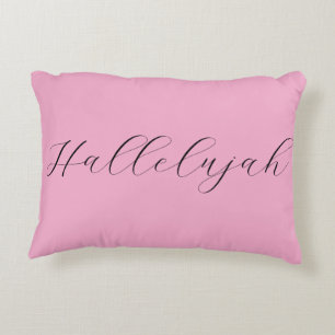 Almofada Decorativa Aleluia e abençoado Mínimo Rosa Simples