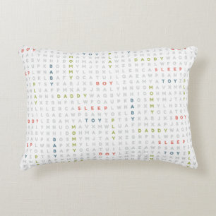 Almofada Decorativa Alfabeto ABC de Menino Bebê Fofo Cores Modernas