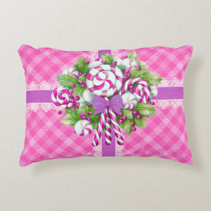 Almofada Decorativa Algodão doce, rosa e púrpura