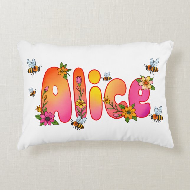 Almofada Decorativa Alice- Personalized Bee Pillow (Frente)